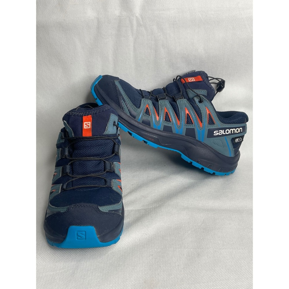 Salomon XA Pro 3D CSWP Youth Trail Running Shoes Size US 2 Blue Zigzags Sneakers